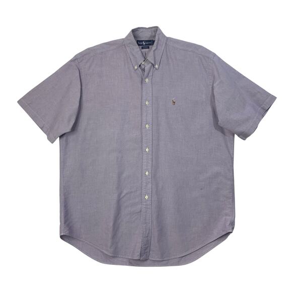 Ralph Lauren Shirt Mens L Large Lilac Cotton Blaire Button Down Short Sleeve - Picture 1 of 11